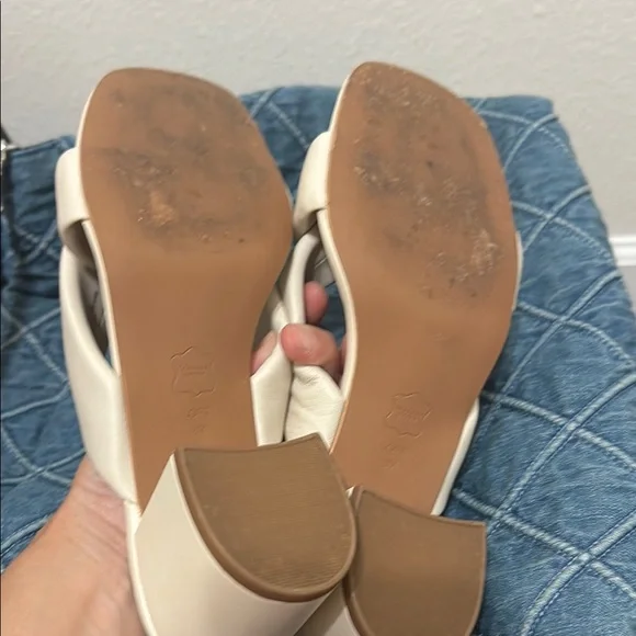 LOFT Puffy Cream block heels 8 - Picture 4 of 5